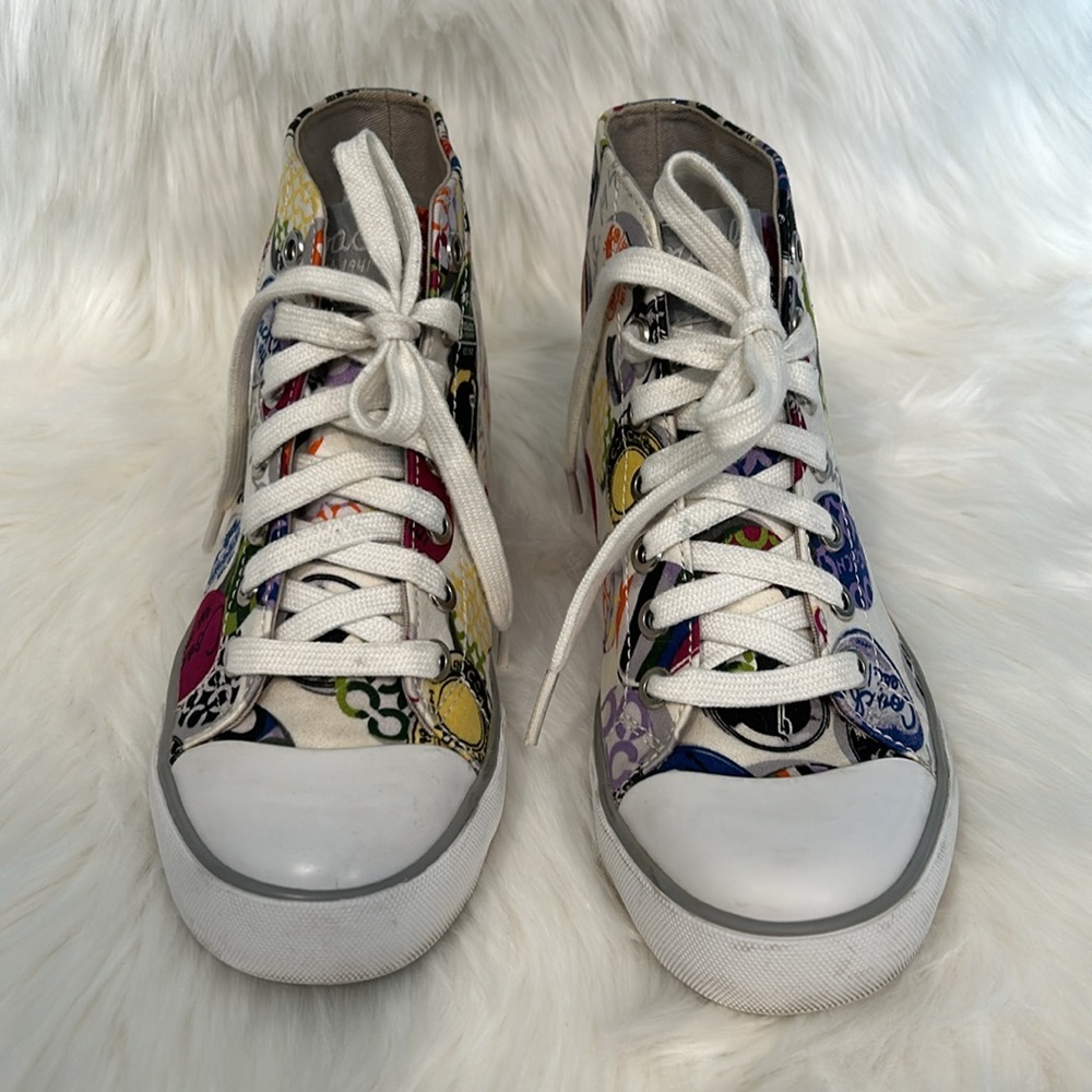 COACH Logo Sneakers Fit 5.5 to 6 - Picture 3 of 14